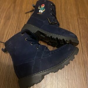 Navy blue polo boots. Toddler size 8c.